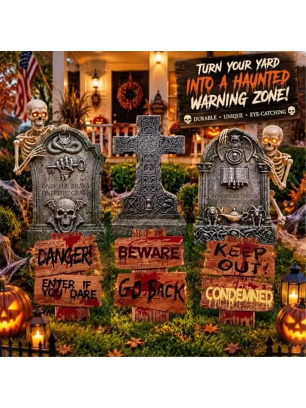 16.5Inch Halloween Decorations Outdoor Yard Signs 6pcs Double-Sided